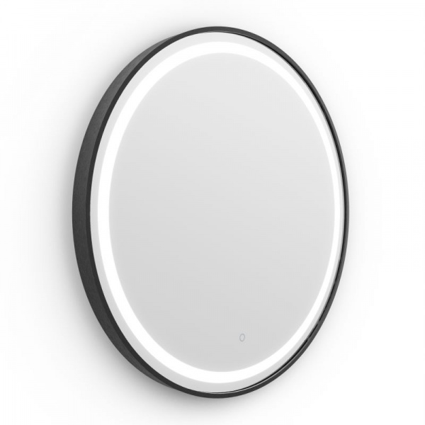 Lomax Light Illuminated Round Mirror - Black